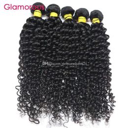 Glamorous Peruvian Virgin Hair Weaves 5 Pieces Jerry Curly Hair Extensions Perfact Curly Weave Brazilian Malaysian Indian Human Ha5568197