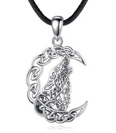Merryshine 925 Sterling Sier Männer Celtic Viking Juwely Mond Wolf Halskette Anhänger7232775