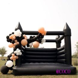4.5x4.5m outdoor activities black Bounce House for Halloween, white Inflatable Wedding Bouncer outdoor Bounce House party Jumper moonwalk Bouncy Castle