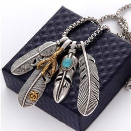 Fashion New Style Feather Eagle Claw Men And Women Hip Hop Exquisite Personality Necklace Pendant Luxury Jewelry Gift Q05314954855
