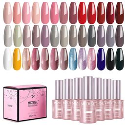 MIZHSE UV Gel Nail Polish Set Gel Lak Nails Soak Off UV Led Lamp Semi permanent Top Coat Set For Nail Art Varnish Lak Nails1269979