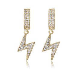 18K Gold Plated Men Women Earrings Iced Cubic Zirconia Earrings Hip Hop Fashion Bling Jewelry For Women Epacket4688473