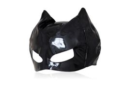 Sexy Cat Mask Sexy Cats Eye Mask Catsuit Costume Black Leather Hood Sexy Lingerie Fancy Dress Cosplay Accessory B03010275566398