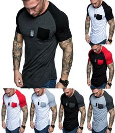 hirigin jogger casual t shirt mens tee short sleeve slim fit gym elastic summer muscle tops shirts5223367