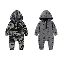 Baby Clothing Newborn Boys Camouflage Hoodies Jumpsuit One Piece Camo Deer Romper Infant Baby Romper Long Sleeves Outfit 2104136688396