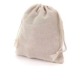 Small Muslin Drawstring Gift Bags Cotton Linen Vintage Jewelry Pouches Packaging Case Wedding Favor holder Many Sizes Jute Sacks C4237901
