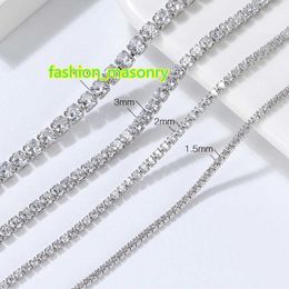 1.5mm - 4mm Fine Jewelry Choker Round Cubic Zirconia Cz 925 Sterling Silver Tennis Chain Necklaces