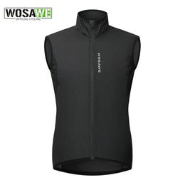 WOSAWE Women Reflective Cycling Vest Solid Woven Sportswear Men Cycling Windbreaker Water Repellent Windproof MTB Bike Jacket 240521