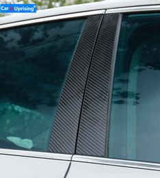 Carbon Fibre Car Window B-pillars Car Stickers Trim Covers Car Styling For A3 A4 A6 Q5 2009-2018 Series Accessories6155045