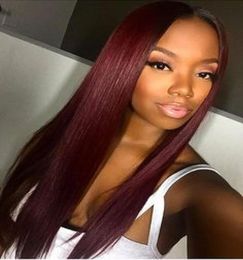 Brazilian 99 Hair Bundles 9A Unprocessed Wine Red Straight Human Hair Weave Burgundy Deals9394674