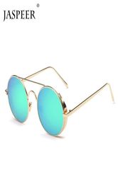 Sunglasses 8 Colours Dazzling Mirror Round Steampunk Women Men GoldSilver Metal Frame Vintage Driving Eyewear Goggles1701340