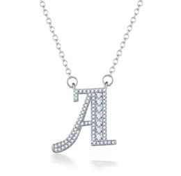 AZ 26 Letters Couple Necklace Silver Pendant Chain For Women House Name Fashion Cubic Zirconia Gold Love Necklace Jewelry48071968929623