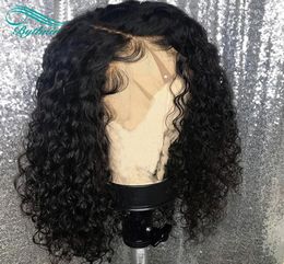 Bythair Human Hair Wig Short Deep Curly Preplucked Hairline Lace Front Wig Full Lace Wig Malaysian Virgin Hair 150 Density Bleac2963677