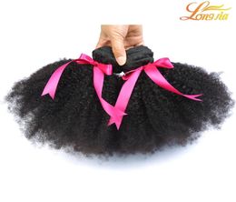 100Brazilian Afro Kinky Curly Bundles Human Hair Weft Natural Color Remy Hair Extensions for Black Women Longjia Hair Company3605658