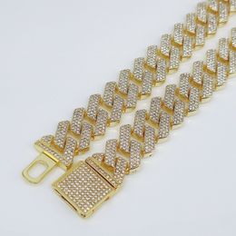 Moissanit Halskette 16mm VVS Moissanit aus Diamant Gold Farbkette Halskette 925 Sterling Silber Männer Halskette Miami Kubanische Verknüpfungskette Halsketten