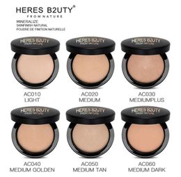 HERES B2UTY Mineralize Skinfinish Face Powder Makeup Foundation with Mirrow and Puff Natural Longlasting Oilcontrol Press Powder2677382