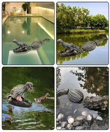 Garden Decorations Resin Simulation Floating Crocodile Head Animal Figurines Artificial Decor For Pond Park Art Statues4993011