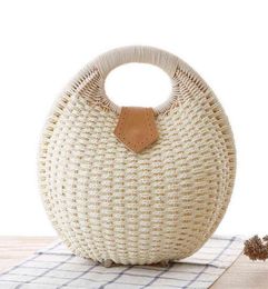 Shopping Bags Designer Round Woven Rattan for Women Handbags Casual Shell Straw Summer Beach Braided Women039s Bag Bali Clutch 8613771143