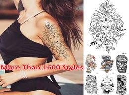 Newest 1800 Styles half sleeve Tattoo Sticker Arm Temporary Tattoos Halloween Christmas Waterproof stickers accept Customized8143300