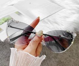 Sunglasses Fashion Cat Eye Women 2021 Desinger Sun Glasses Bling Diamond Eyeglasses Luxury Rhinestone Pink Shades Uv4005624005