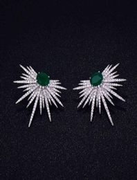 GODKI Brand Popular Luxury Crystal Zircon Stud Spark Shape Flower Earrings Fashion Jewellery for women6768431