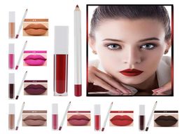 Whole Cosmetic Custom Makeup Lip Kit Lipliner Lipstick Set No Logo 17 Colours Matte Lip Gloss Lipliner Set Private Label Liquid1374672