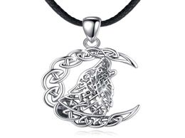 Merryshine 925 Sterling Sier Männer Celtic Viking Juwely Mond Wolf Halskette Anhänger4938881