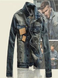 QNPQTX New HighStreet Men Ripped jeans Jackets washed patchwork Distressed Denim Man Slim Fit Streetwear HipHop Vintage Jacket4050452