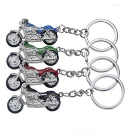 Keychains 4 Color Motorcycle Key Chain Charm Metal Keychain Men Women Car Ring Holder Gift Jewelry Miri228928779