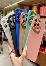 Candy Color Cover Case Cases For iPhone 14 Pro Max 13 Mini 12 11 XS XR X 8 7 Plus SE Lens Camera Silicone Rubber Armor Matte Shock4540931