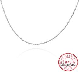 Chains 2mm Rope Chain For Pendant Necklace Women And Men 925 Sterling Silver Fine Jewellery 4060cm ed7194768