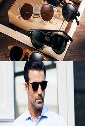 Vintage Polarised sunglasses OV5186 Clear Frame Gregory Peck Brand Designer men women circle glasses9107744