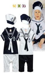 Baby Rompers One Piece Clothing Boys Caps One Piece Romper Jumpsuit Children Clothes White2772511