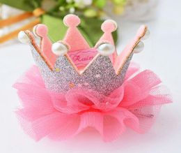 baby hair clips tiara Barrettes hairpins infant toddler cute birthday gift girls princess crown ribbon barrette lace hairbands cla5908717