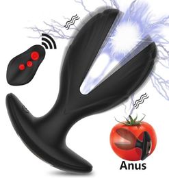 Electric Shock Anal Plug DildoVibrator Open Butt Beads Sex Toys Women Men Gay Prostate Massager Electro Stimulation Anus Dilator 27238533