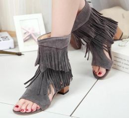 Big Size 11 12 13 14 15 high heels sandals women shoes woman summer ladies Opentoed fringed zipper sandals after emptying65896479205610