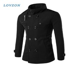 LOVZON British Style Winter Coat Men New Double Breasted Trench Coat Mens Casual Slim Fit Jackets 2011265158577