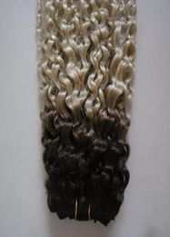 kinky curly weave hair Bundles 100 Human Hair Bundles 1pc Natural Non Remy ombre Curly wave curly virgin hair weave39919913649502