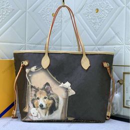 Luxury womens designer tote bag woman handbags leather shopping dog cat flower Crossbody shoulder bag composite beach clutch purse wallet 2pcs/set high quality