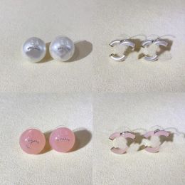 Stud Brand luxury round pearl designer earrings for women 18k gold retro vintage letters crystal diamond numbers earings earrings ear r
