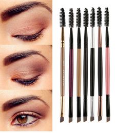 EyeBrow Makeup Brush Wood Handle Double Sided Eyebrow Flat Angled Brushes Eye Brow Makeup Brushes Professional1467038