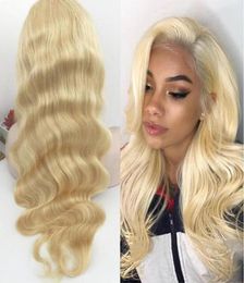 Brazilian Straight Body Wave Transparen volle Spitzenperücke 613 Blonde für schwarze Frau mit Babyhaar Haare blond menschliche Haarspitze Front 7946496
