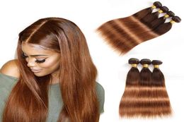 Ombre Brazilian Human Hair Bundles Deals Coloured Straight and Body 430 Dark Brown Virgin Hair Weave Two Tone Hair Wefts Extensio7495631