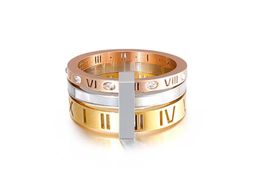 Titanium Steel Wedding Brand Designer lovers Ring for women Luxury Zirconia Engagement Rings Rose gold jewelry Gifts Fashion Acces2614214