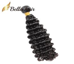 9A Deep Wave Hair Human Weaves Extensions 1 bundle 1024inch Unprocessed Brazilian Thick End Weft Natural Colour Julienchina3101199