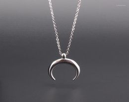 Ox Horn Necklace Stainless Steel Half Moon Charm Pendant Women Fashion Jewelry Gift Female Mujer Colar 2021 New12868723