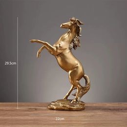 Creative gold silver black horse resin sculptures horse models for home decoration animal decoration living room and office craft decoration 240517