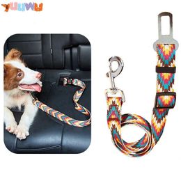 Printing Tidal Pet Car Seats with Adjustable Chihuahua Wire Harnesses Pulling Ropes Nylon Weaving Belts Accessories Dog Pet Items240516