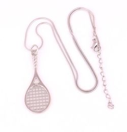 Silver Color Tennis Racket Pendant With 18quot Tennis Racquet Racket Sports Series Charm Necklace Jewelry Drop 6236114