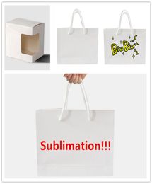 Sublimation white Paper Bags with Handles Bulk White Paper Gift Bags Shopping Bags for Shopping Gift Merchandise Retail Party Bulk9835403